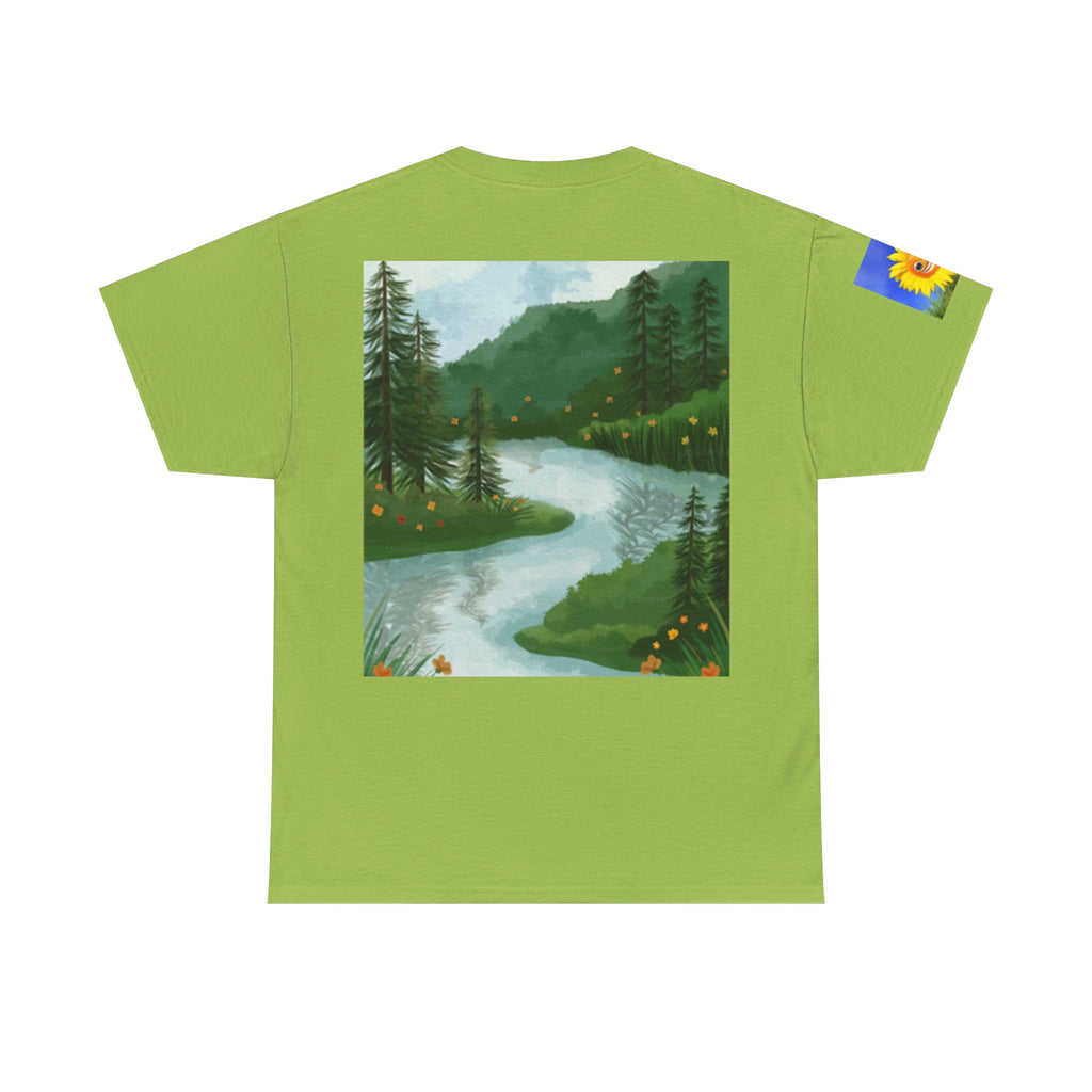 T-Shirt — Desert Turtle & Scenic River Vintage Nature Artwork