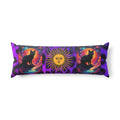 Mystic Cat Sun Body Pillow — Celestial Purple Leopard Print