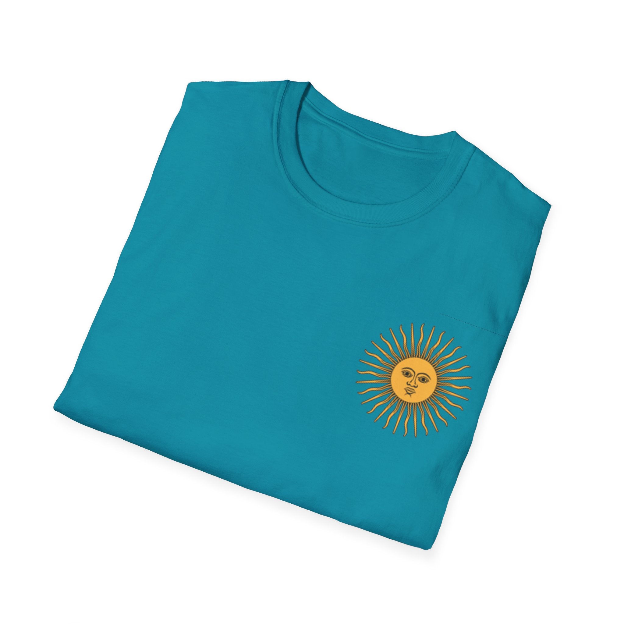 Sun Face Pocket Tee with Abstract Red Fox Back Print
