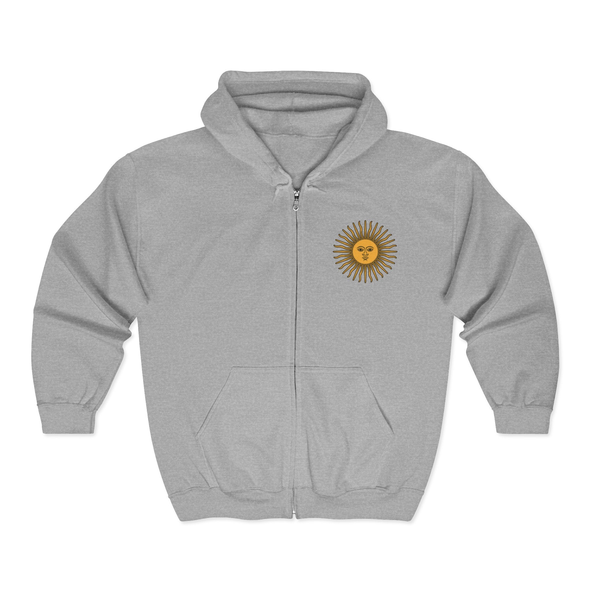 Sweat à capuche zippé Sun Emblem avec imprimé araignée gothique au dos