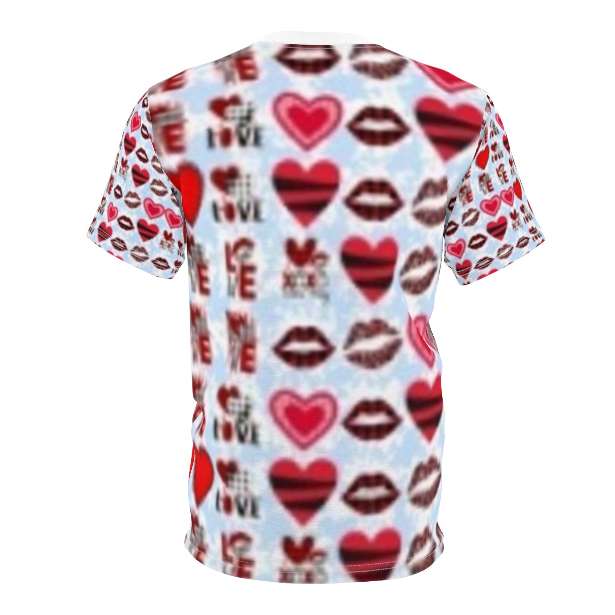 Valentine Hearts & Kisses Tee — All-Over Print Love Shirt
