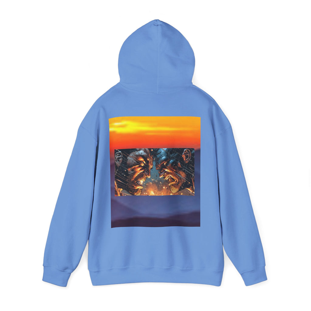 Marijuana Leaf Hoodie with Two Men Angry — Casual Streetwear Pullover