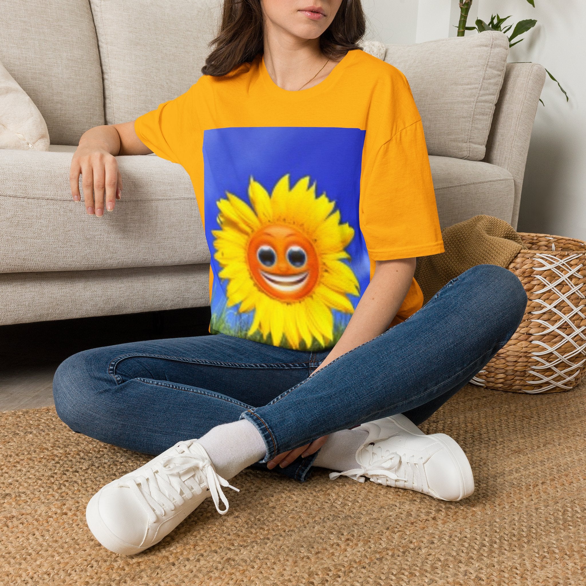 Sunflower Smile T-Shirt — Bright Happy Floral Graphic Tee