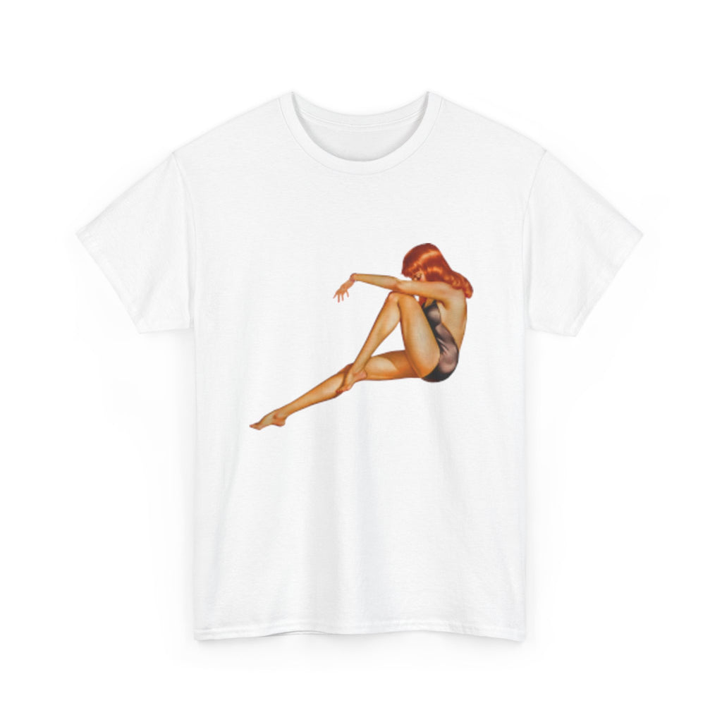 Vintage Pinup Tee — Retro Sitting Woman Graphic T‑Shirt