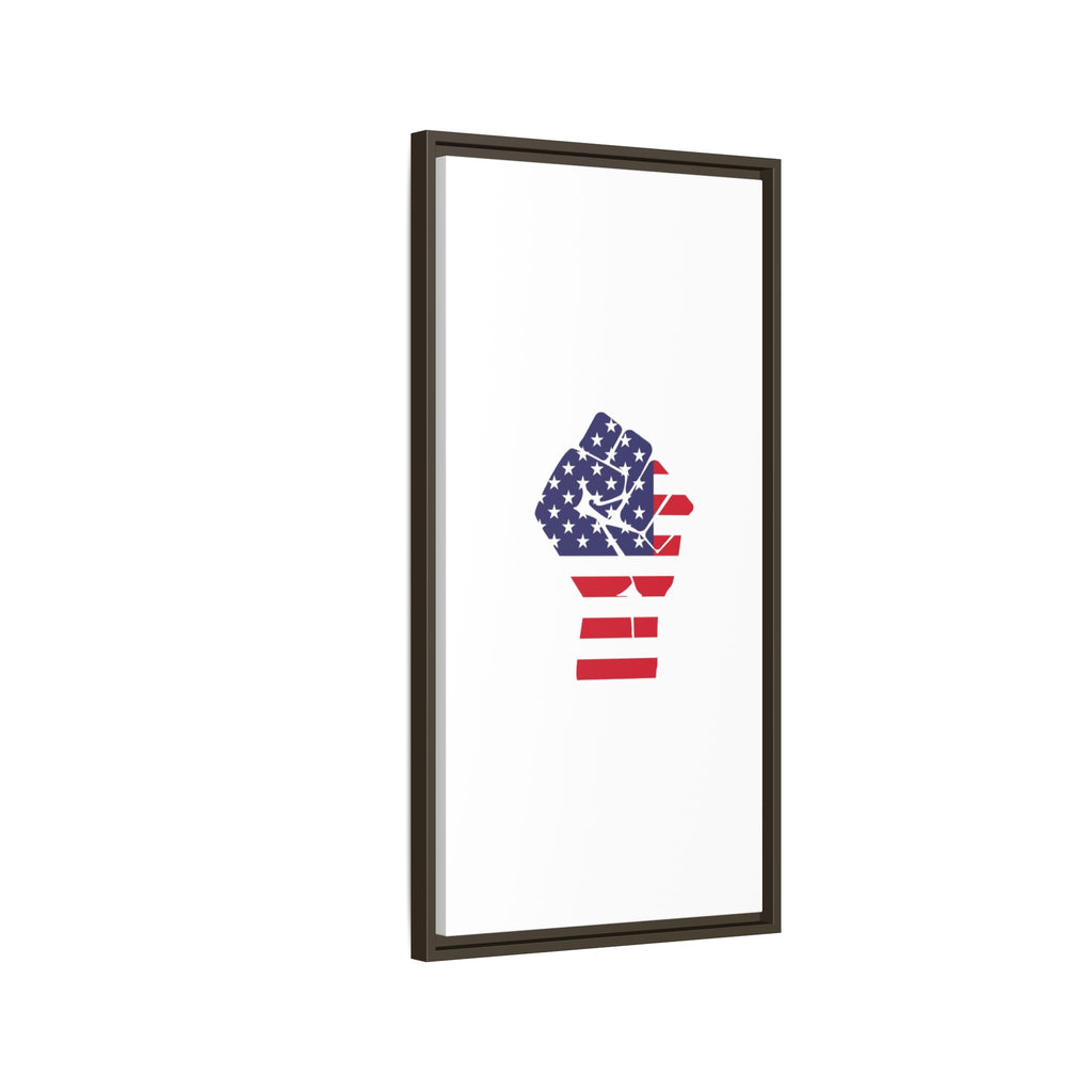 Framed Canvas Print – American Flag Fist Wall Art