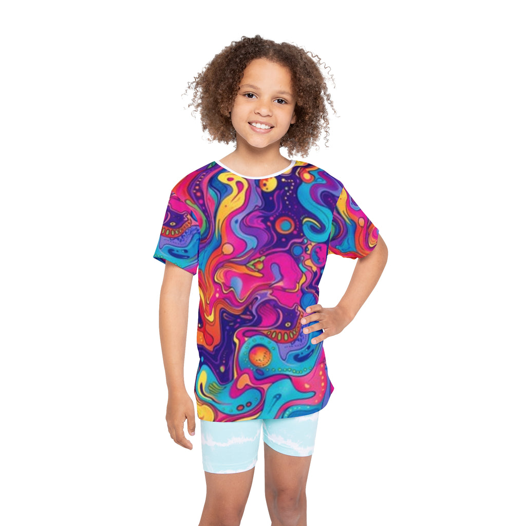Kids Jersey — Bright Psychedelic Swirl All-Over Print