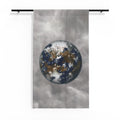 Sheer Curtain with Abstract Earth Orb & Earth Facts — Ethereal Planet Window Drape