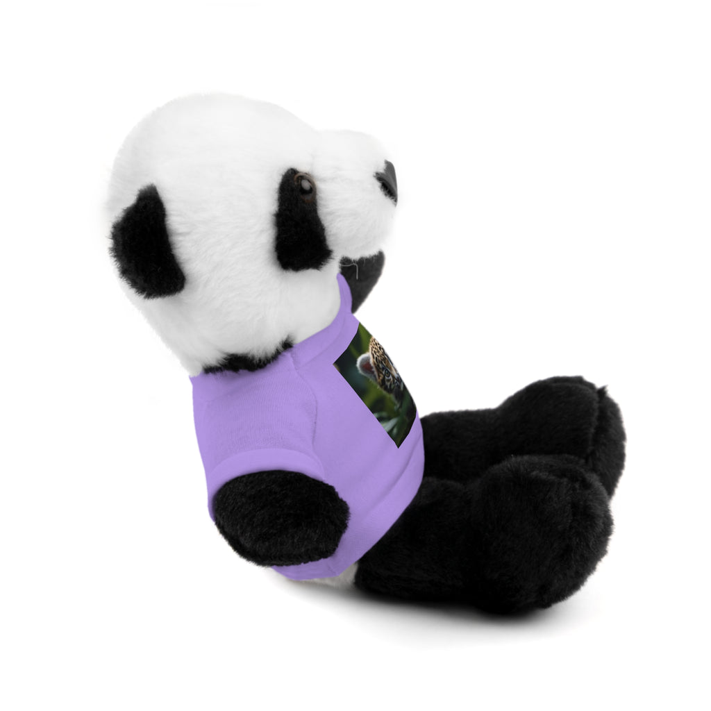 Plush Teddy Bear with Leopard Cub Tee — Cute Animal Gift for Kids & Wildlife Lovers