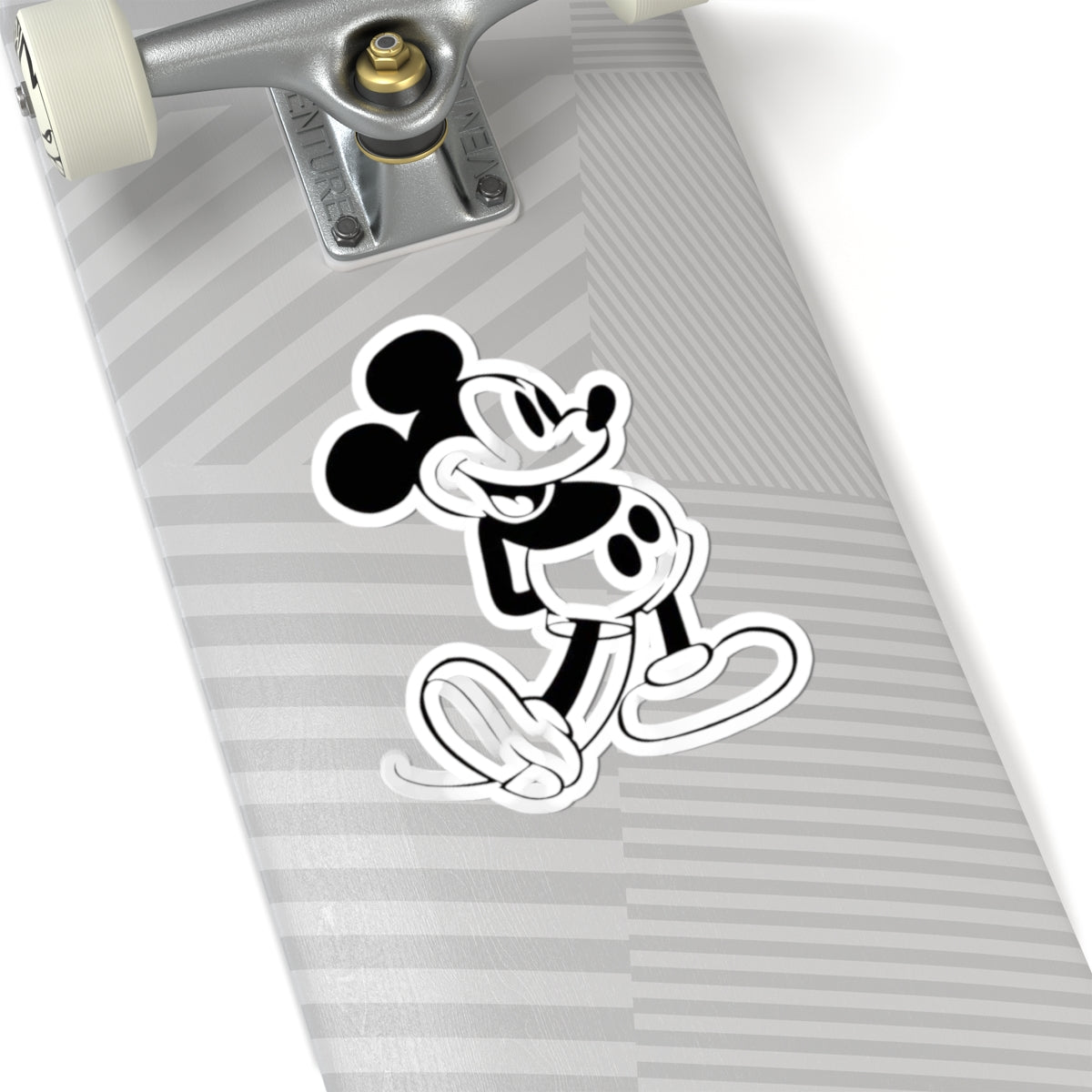Vintage Cartoon Mouse Sticker — Retro Black & White Kiss-Cut Decal for Laptops, Water Bottles, and Scrapbooks