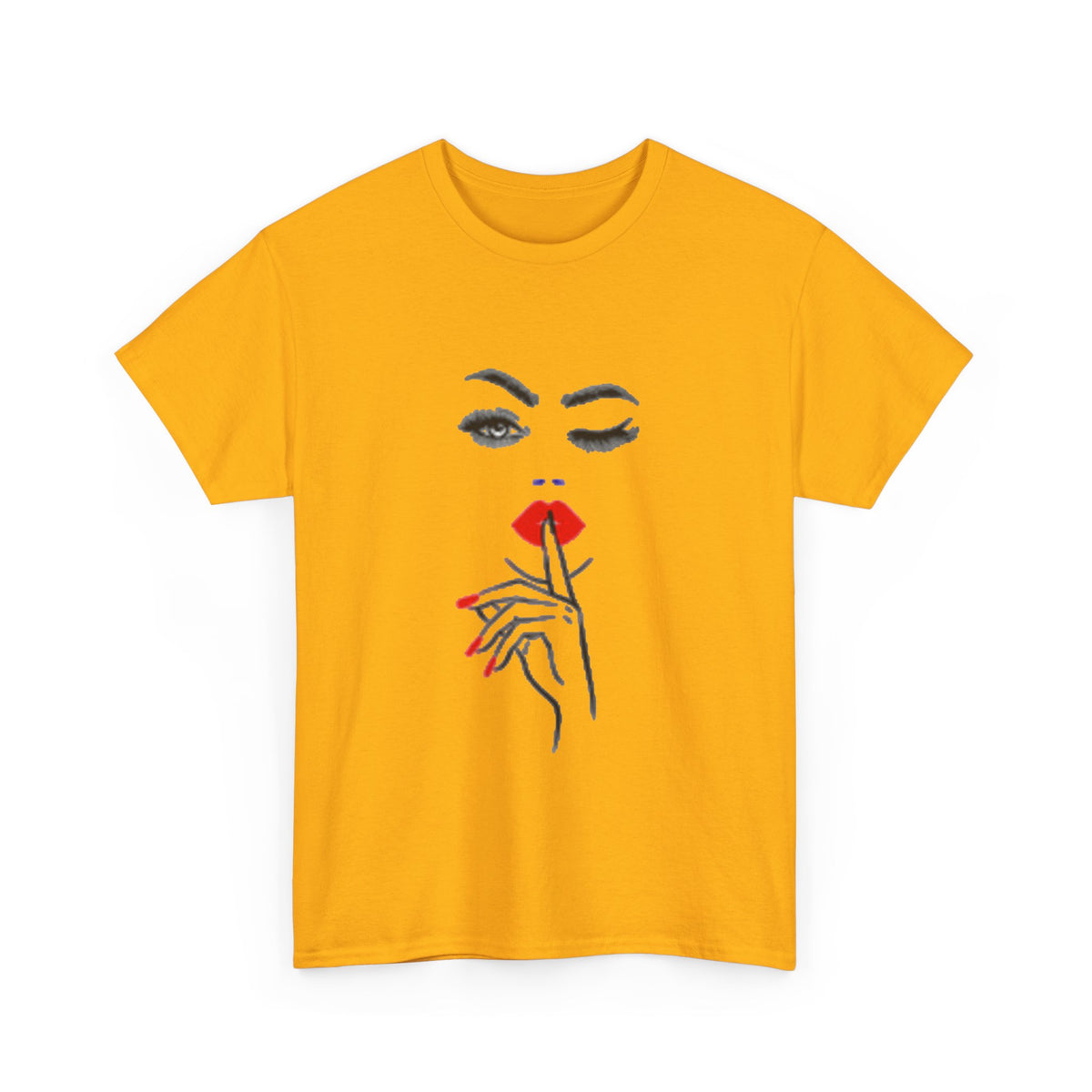 Wink & Shh Graphic Tee — Red Lips Fashion T-Shirt