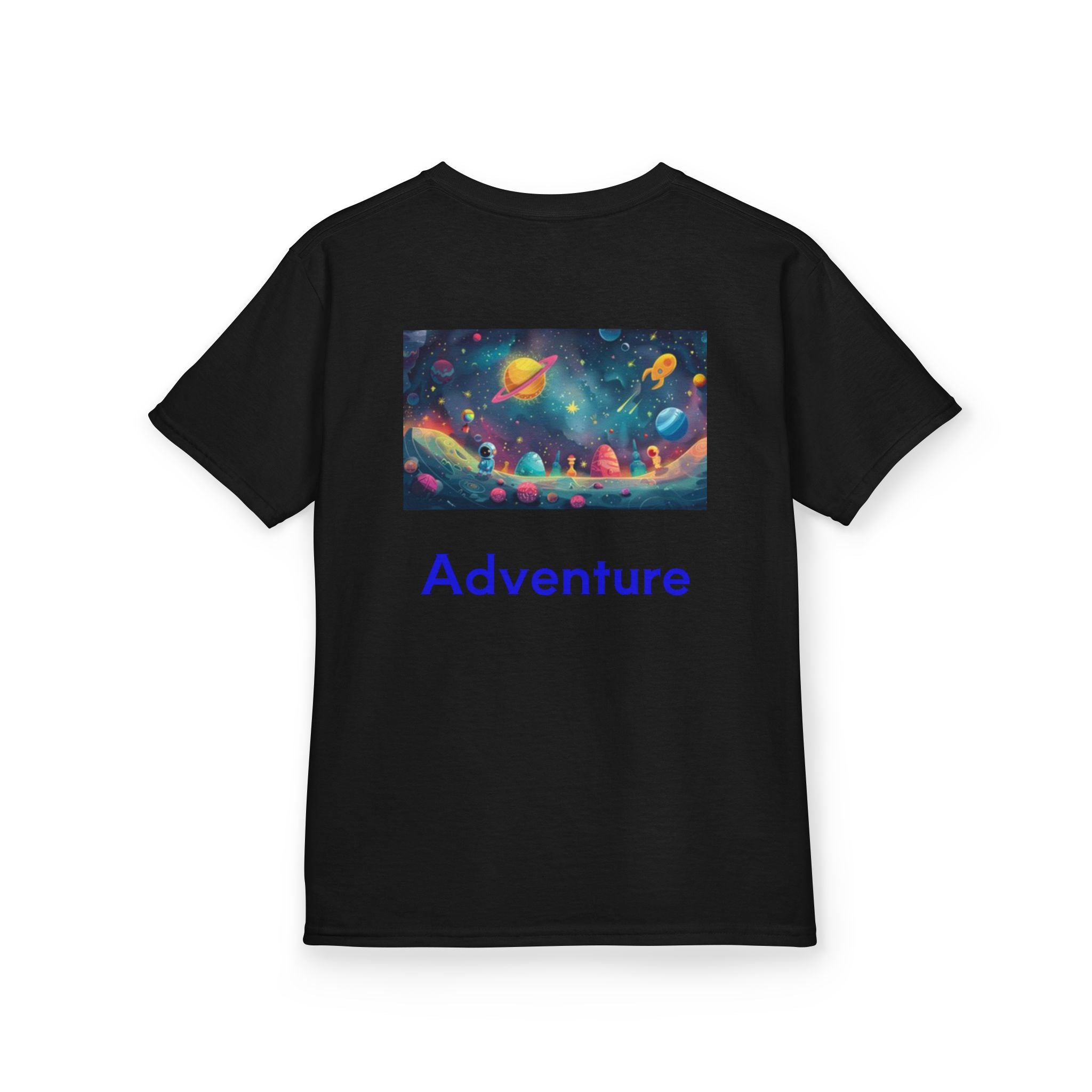 Kids Rocket Space Tee — Colorful Planets & Rocketship Shirt for Young Astronauts