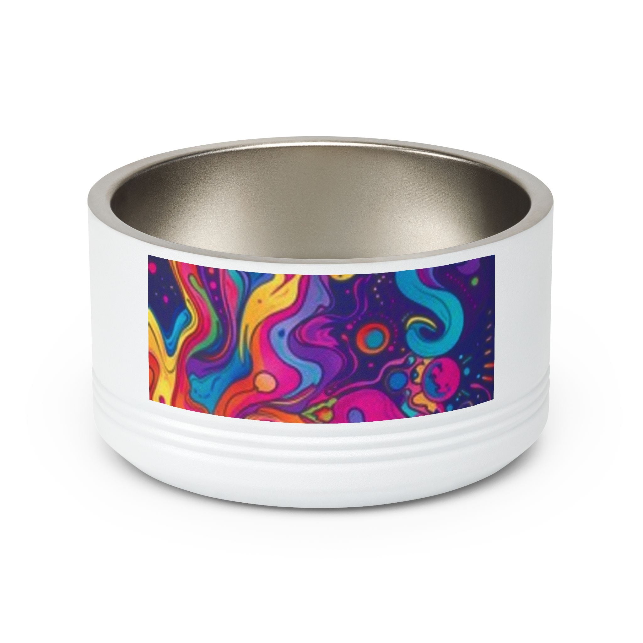Cat Silhouette Pet Bowl — 18oz Stainless Steel Cat Food & Water Dish