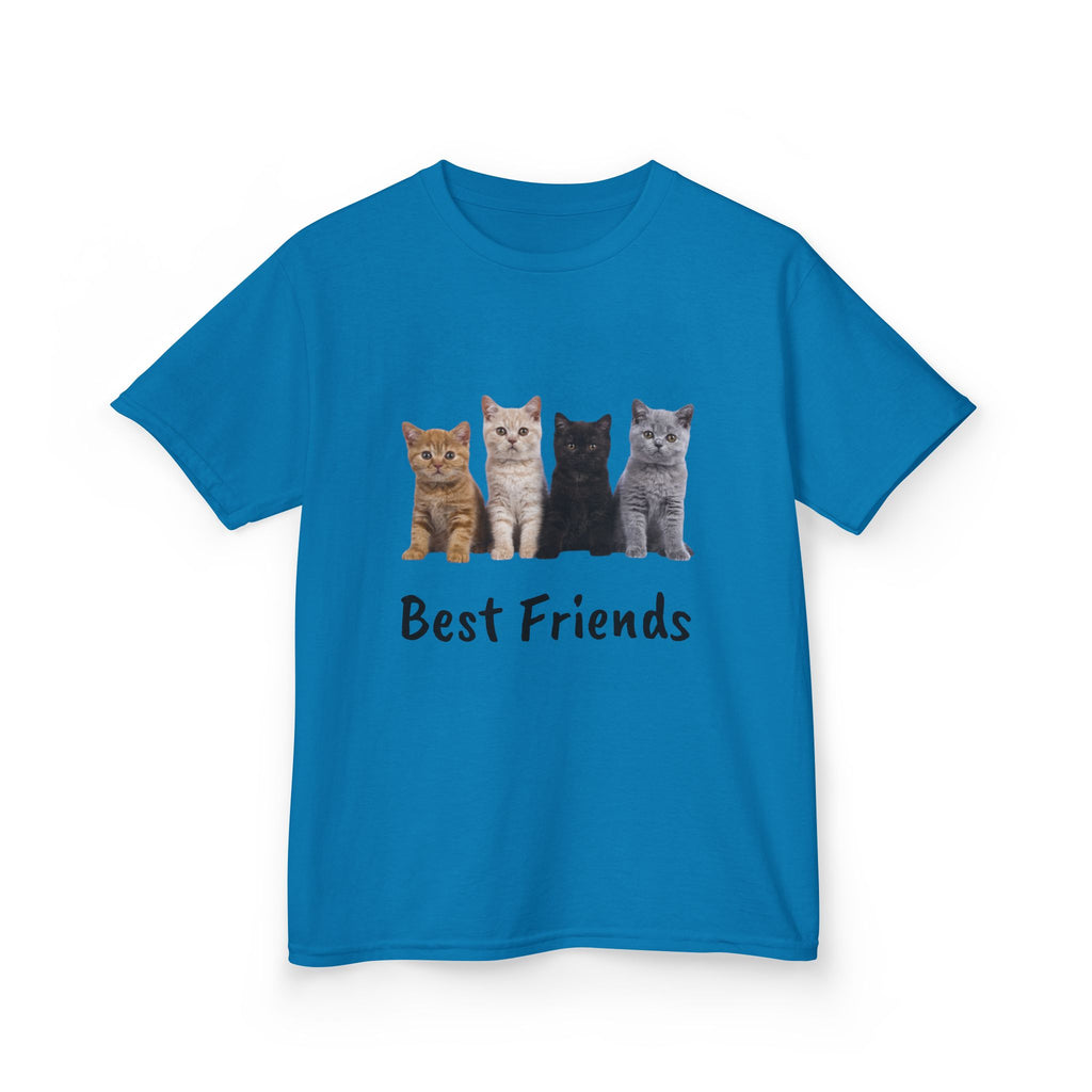 Kids Cat Paw T-Shirt — Cute Kitten Row Front & Paw Prints Back