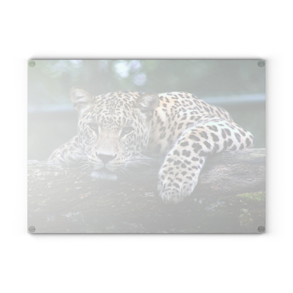 Leopard Glass Cutting Board — Wild Safari Kitchen Decor