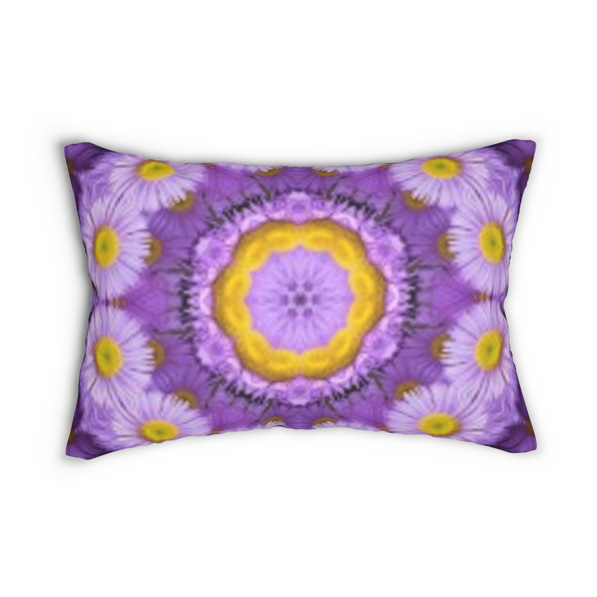 Purple Floral Kaleidoscope Lumbar Pillow