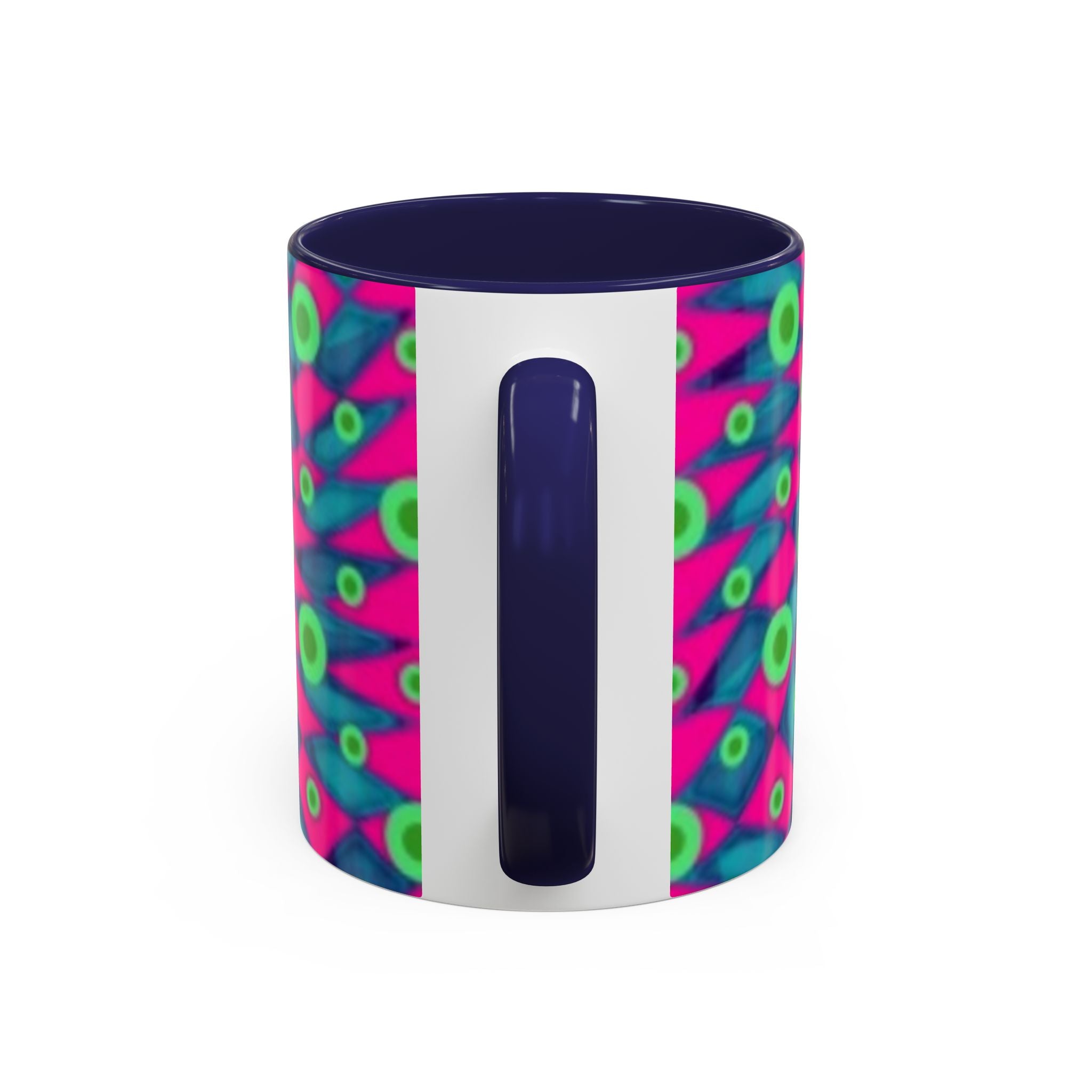 Abstract Neon Pattern Coffee Mug — Vibrant Retro Geometric Accent Mug (11/15oz)