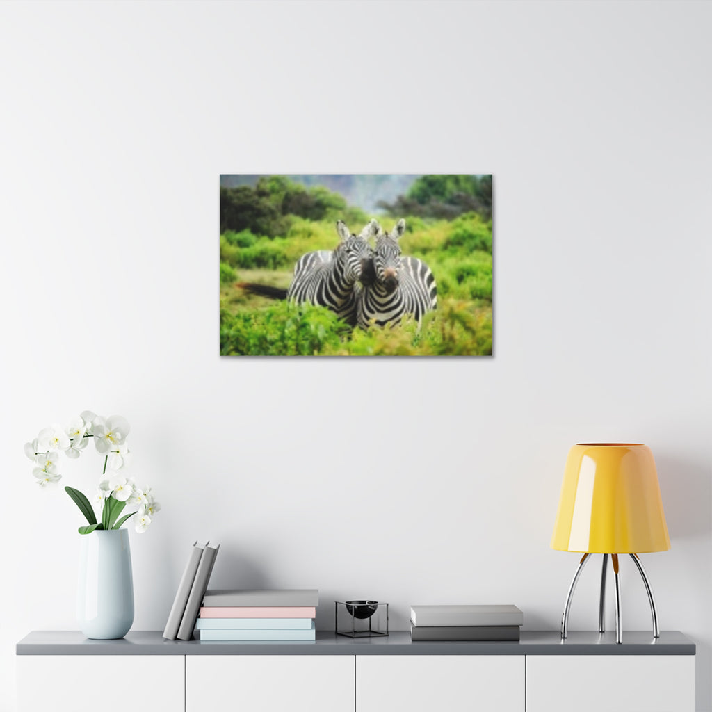 Zebra Pair Canvas Print - Stretched 1.5" Wildlife Wall Art
