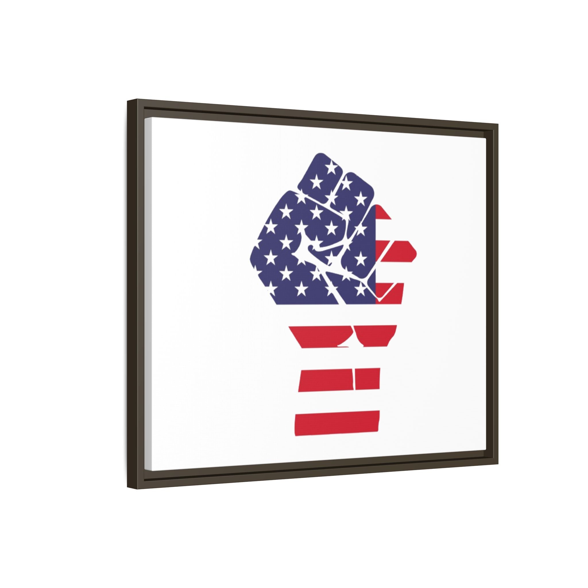 Framed Canvas Print – American Flag Fist Wall Art