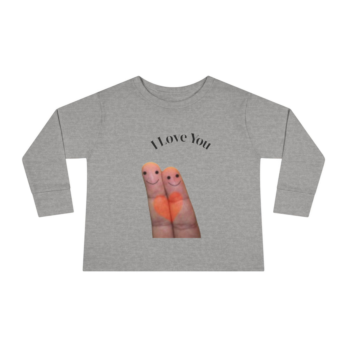 Toddler Tee — Cute Finger Friends I Love You Graphic Long-Sleeve Shirt