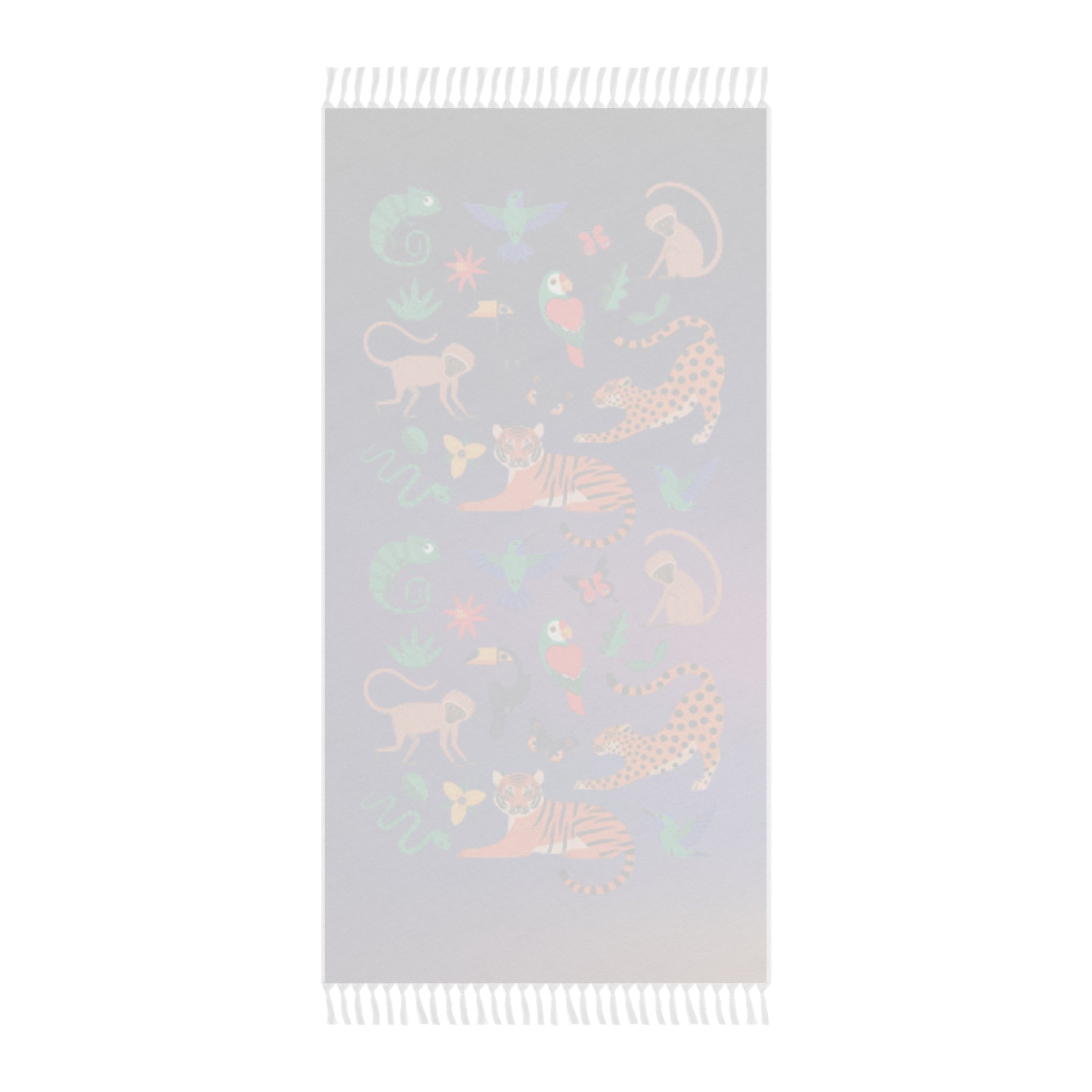Boho Beach Towel — Tropical Jungle Animals Fringe Beach Cloth