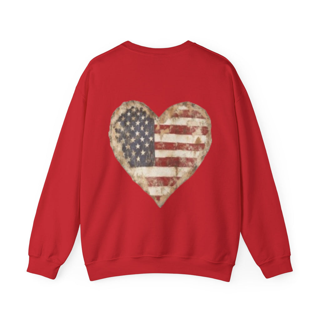 Superhero Fighting for America Crewneck Sweatshirt — Cape & Shield Graphic