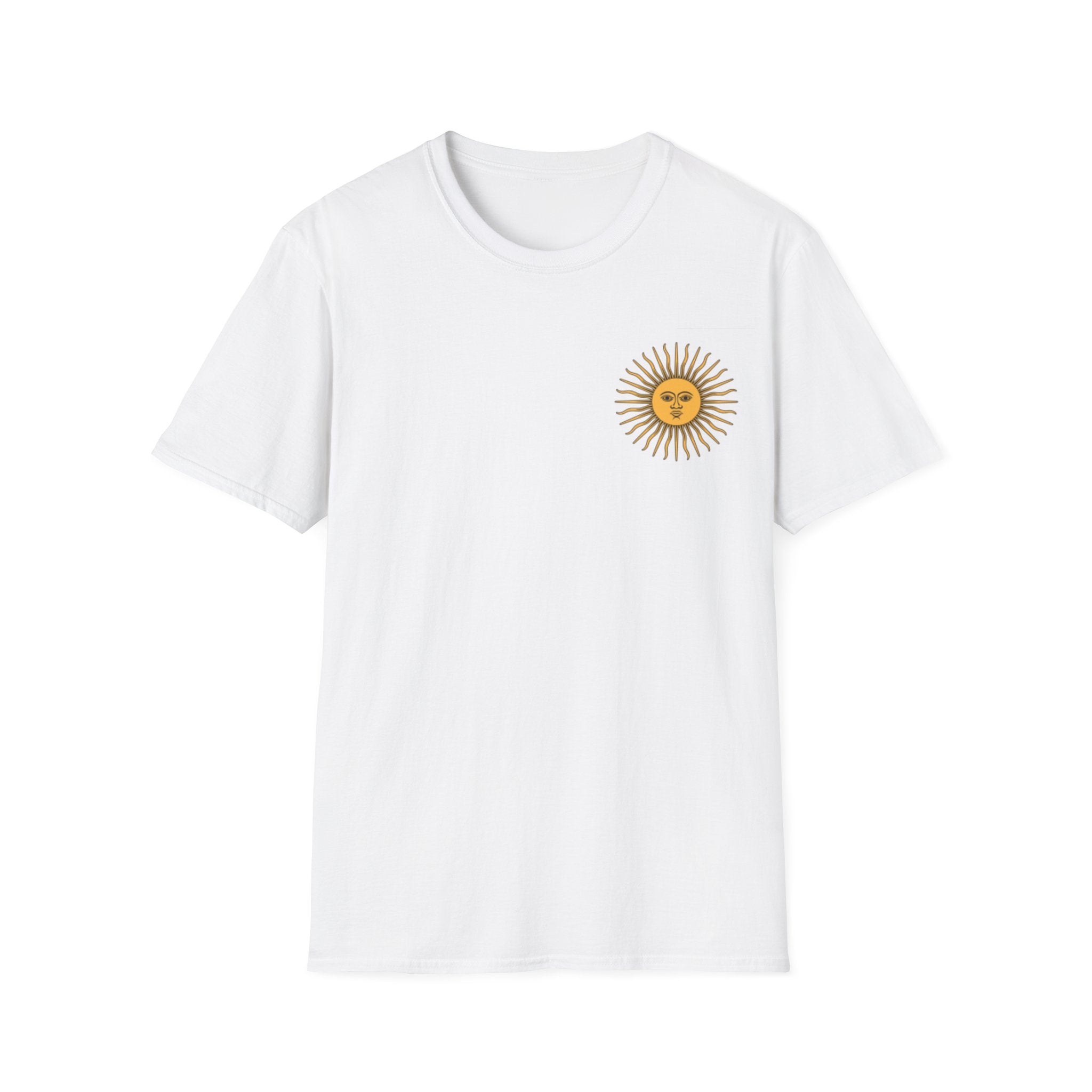 Sun Face Pocket Tee with Abstract Red Fox Back Print