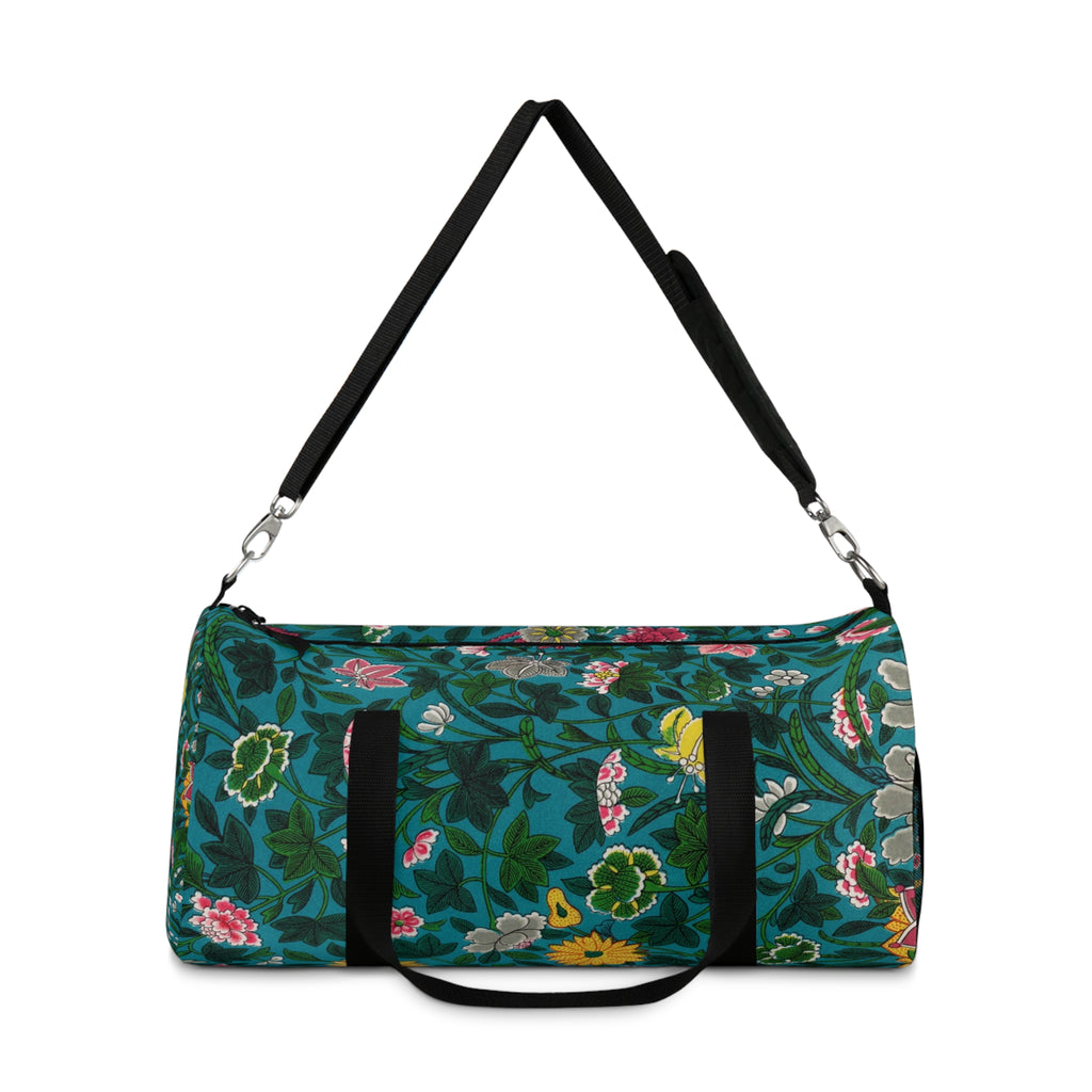 Floral Garden Duffel Bag – Teal Vintage Flower Travel Gym Bag
