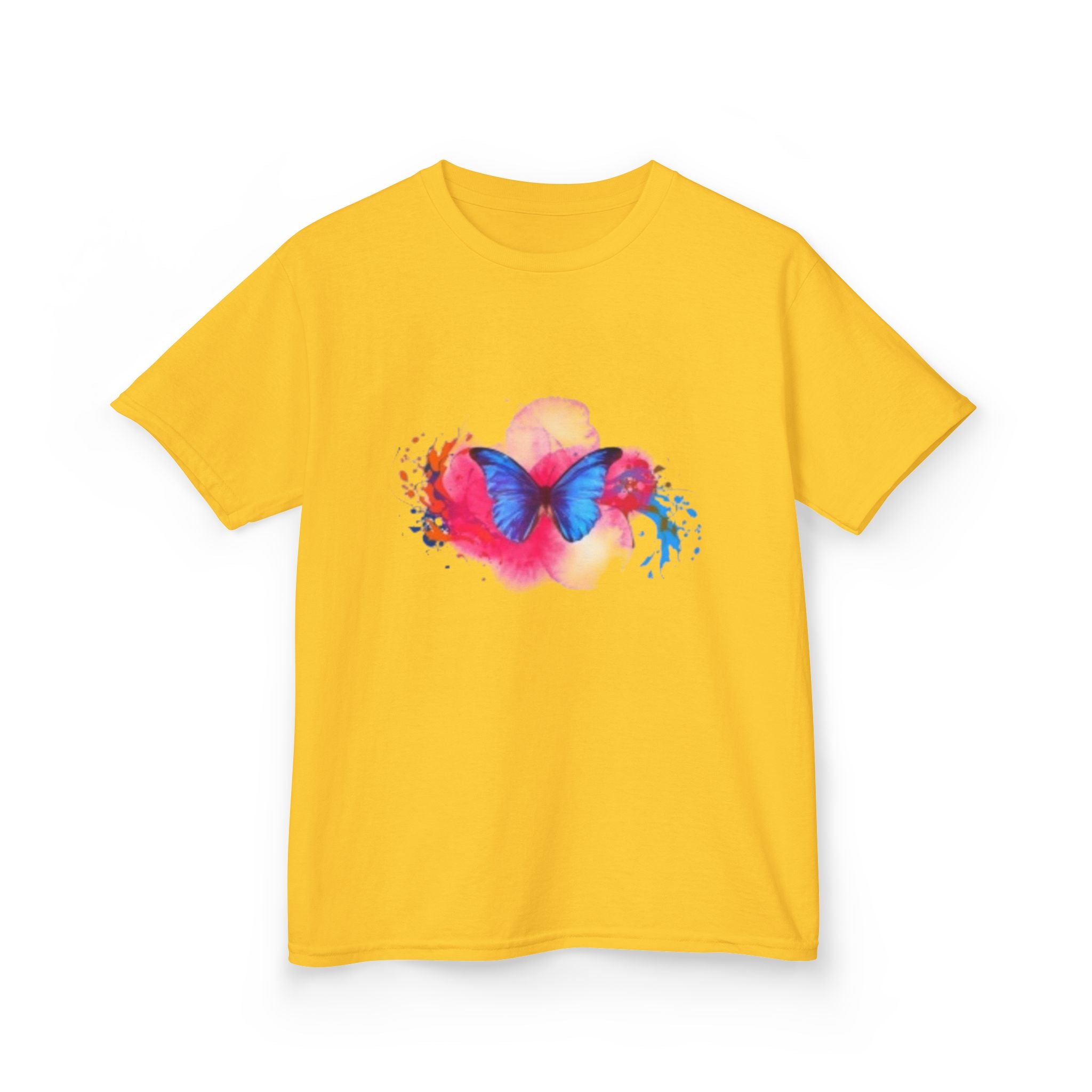 Kids Butterfly Tee - Watercolor Pink & Blue Butterfly Graphic Shirt