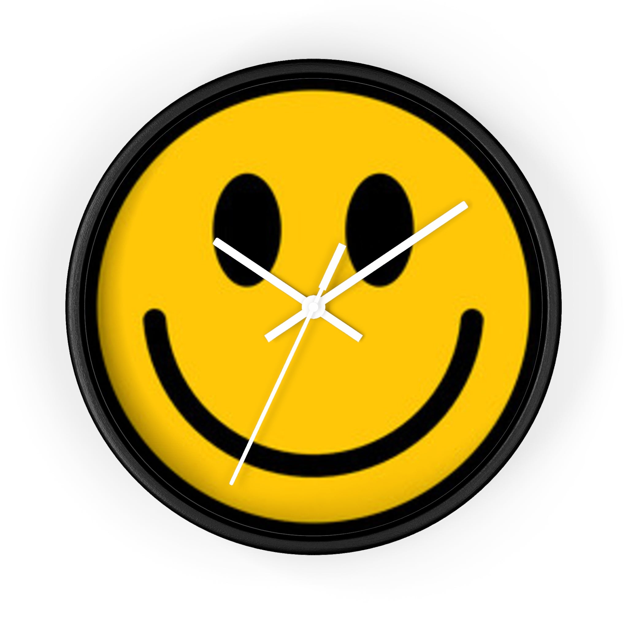 Smiley Face Wall Clock — Retro Yellow Happy Face Decor for Home & Office