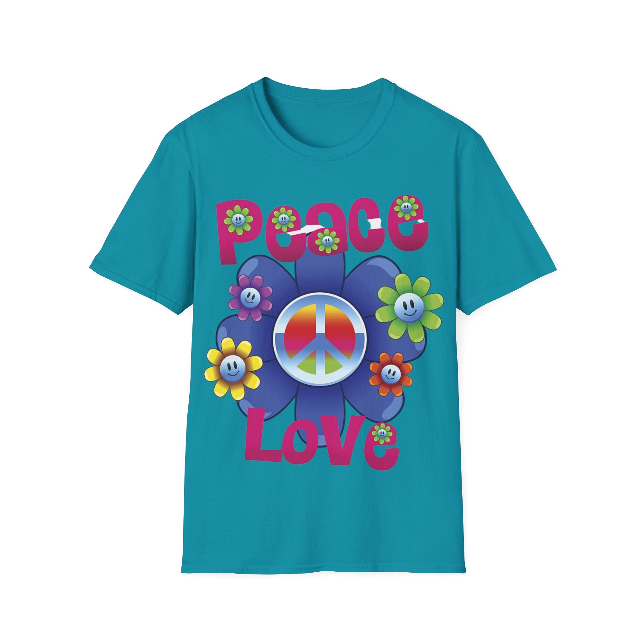Peace & Love Retro Flower T-Shirt