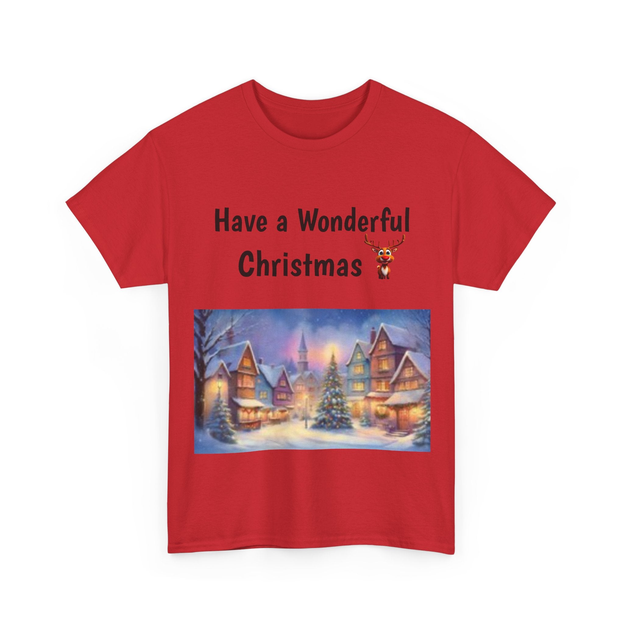 Christmas Village Tee — Cozy Winter Holiday T-Shirt with Festive Snowy Village Scene