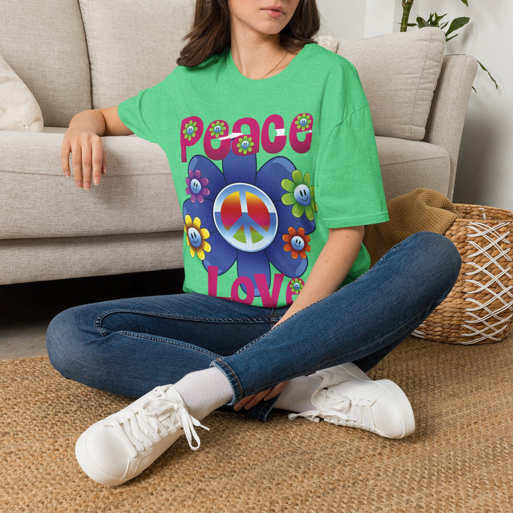 Peace & Love Retro Flower T-Shirt