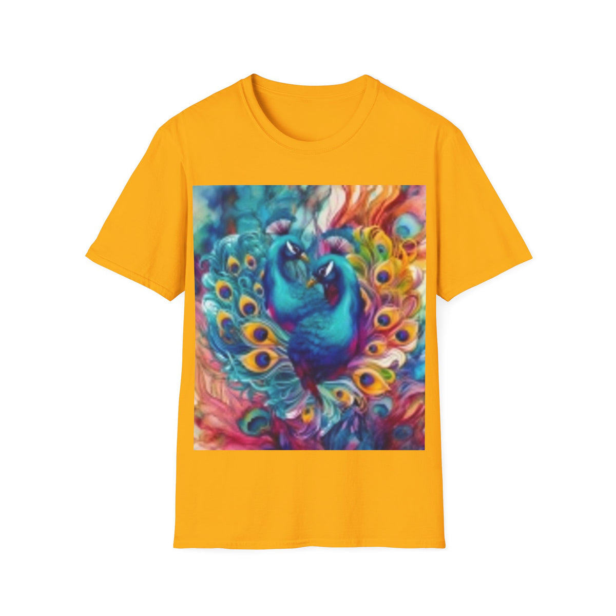 Two Peacock T-Shirt — Colorful Vibrant Peacock Art Tee