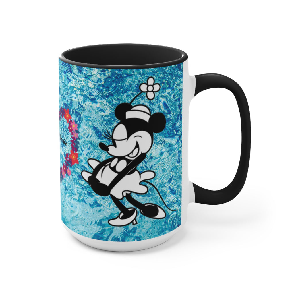 Mickey & Minnie Vibes Accent Mug — Floral Heart Retro Disney Design