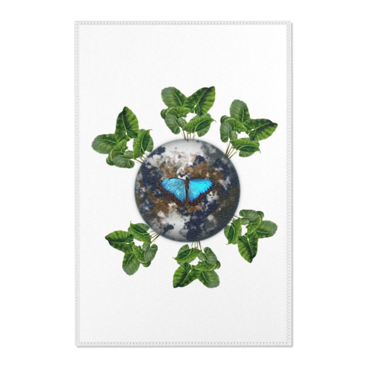 Earth Day & Earth Facts  Butterfly Planet Leaves Area Rug