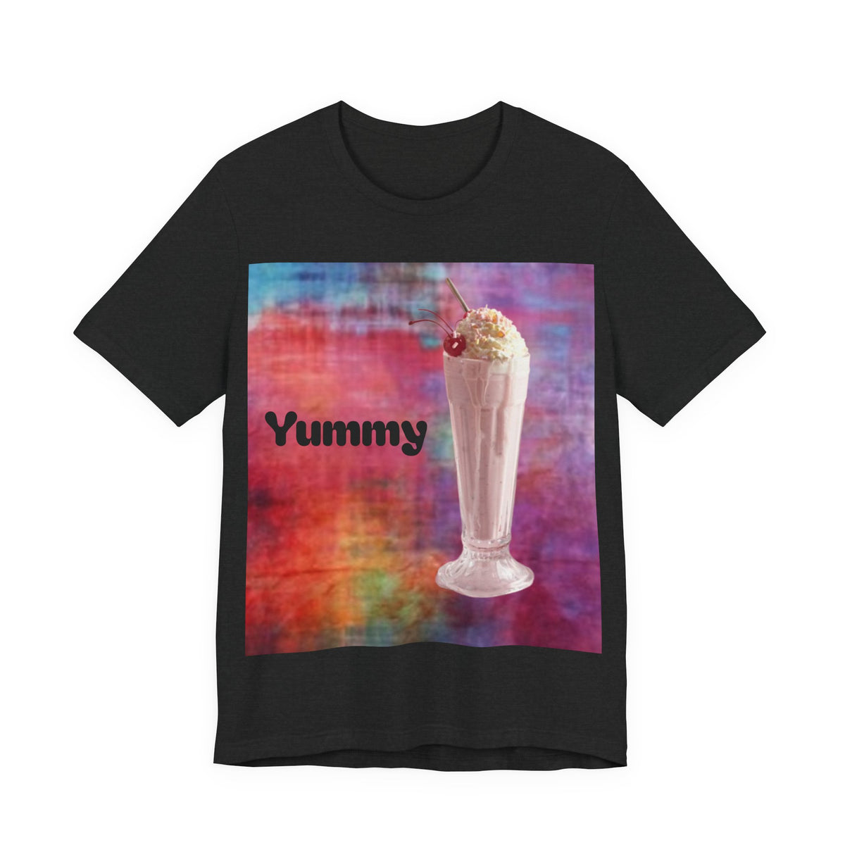 Yummy Strawberry Milkshake Tee - Retro Colorful Ice Cream Soda Graphic T-Shirt