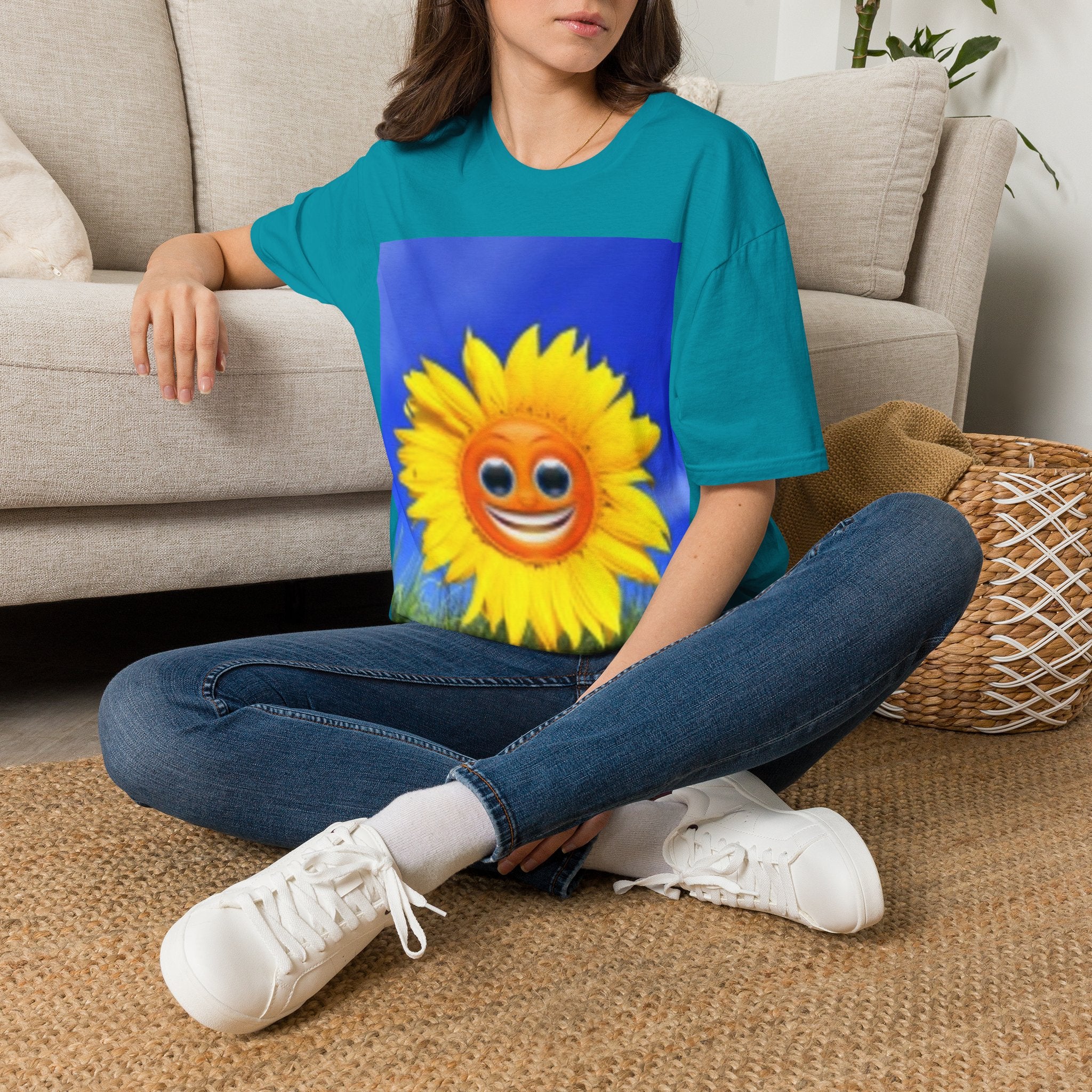 Sunflower Smile T-Shirt — Bright Happy Floral Graphic Tee
