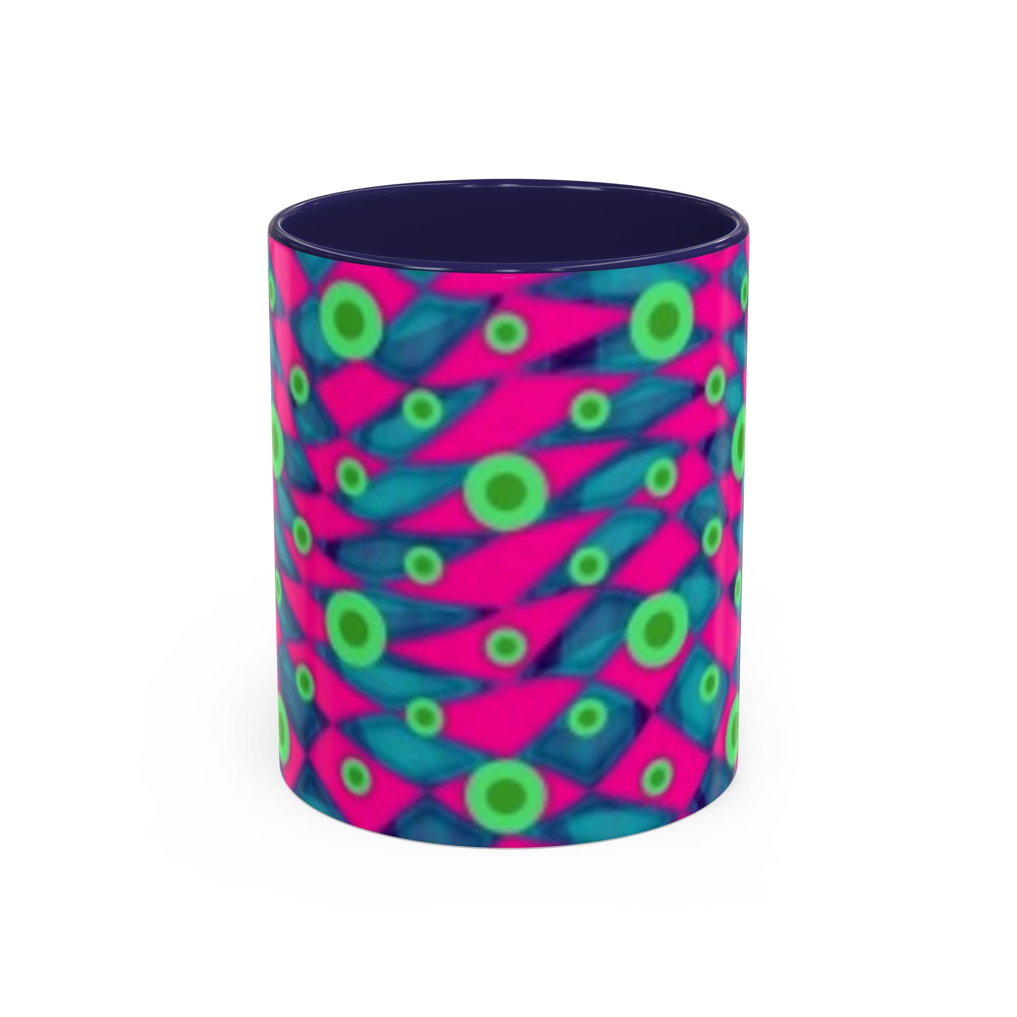 Abstract Neon Pattern Coffee Mug — Vibrant Retro Geometric Accent Mug (11/15oz)