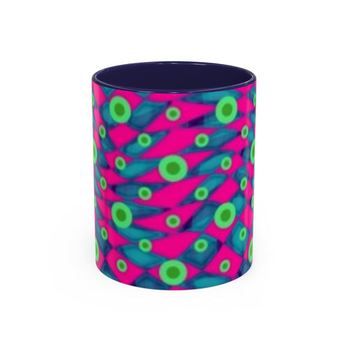 Abstract Neon Pattern Coffee Mug — Vibrant Retro Geometric Accent Mug (11/15oz)