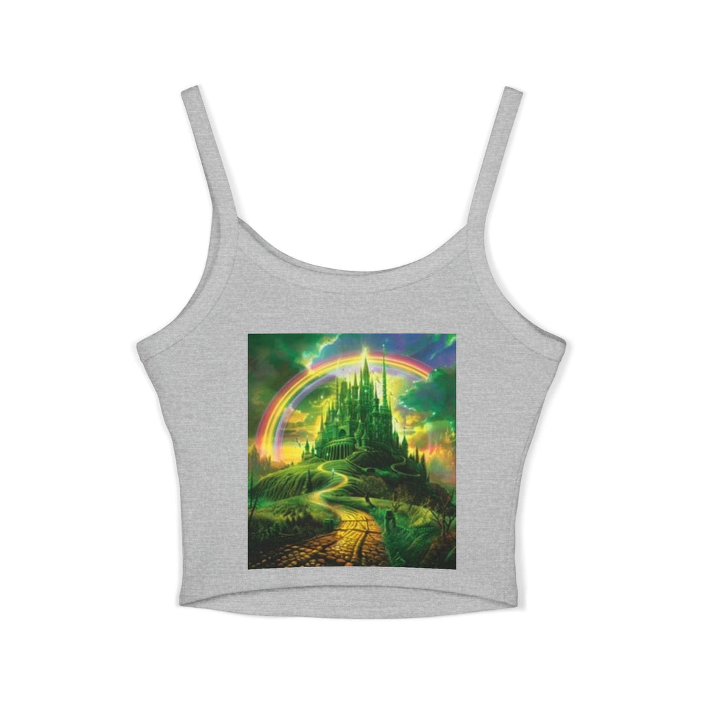 Women's Spaghetti Strap Tank Top Butterfly Magical Kingdom