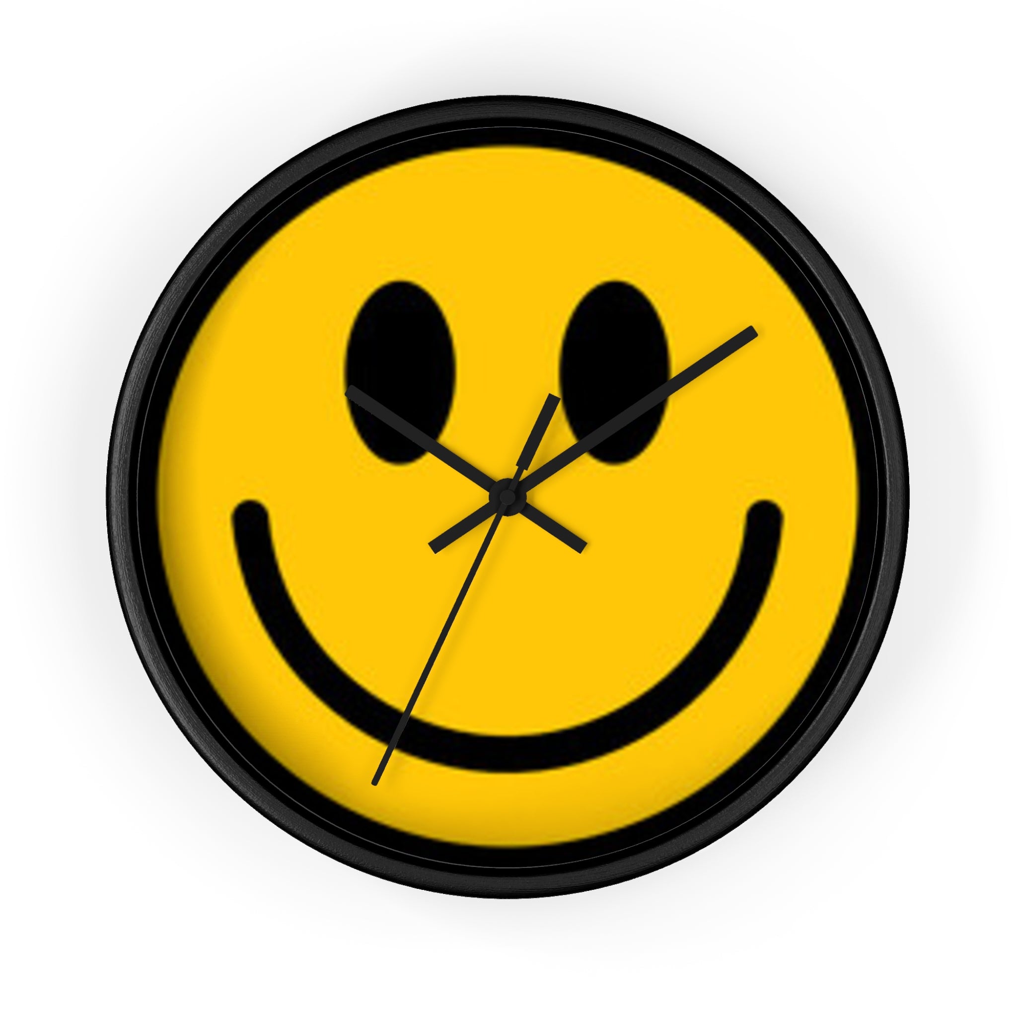 Smiley Face Wall Clock — Retro Yellow Happy Face Decor for Home & Office