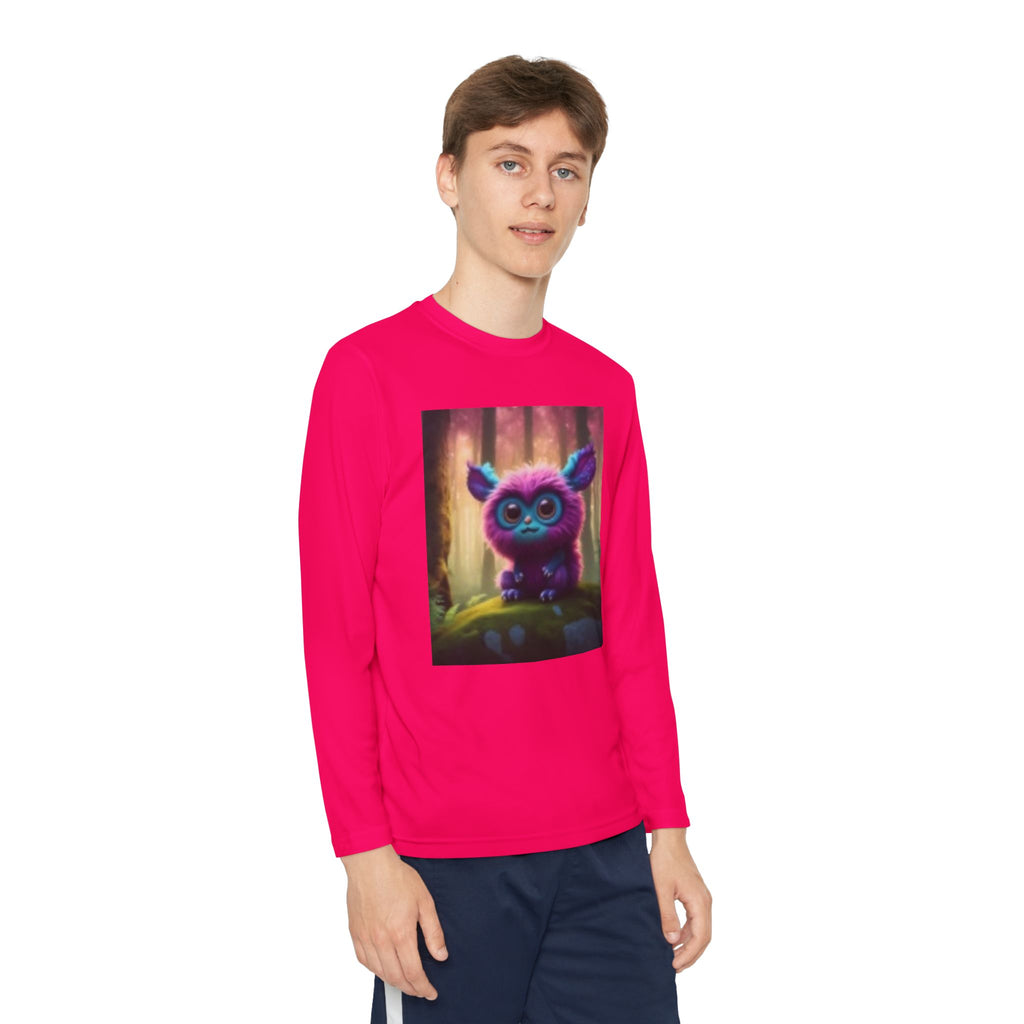 Youth Long Sleeve Tee – Cute Neon Forest Creature Graphic