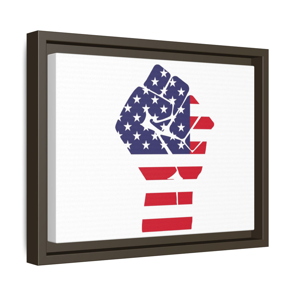 Framed Canvas Print – American Flag Fist Wall Art