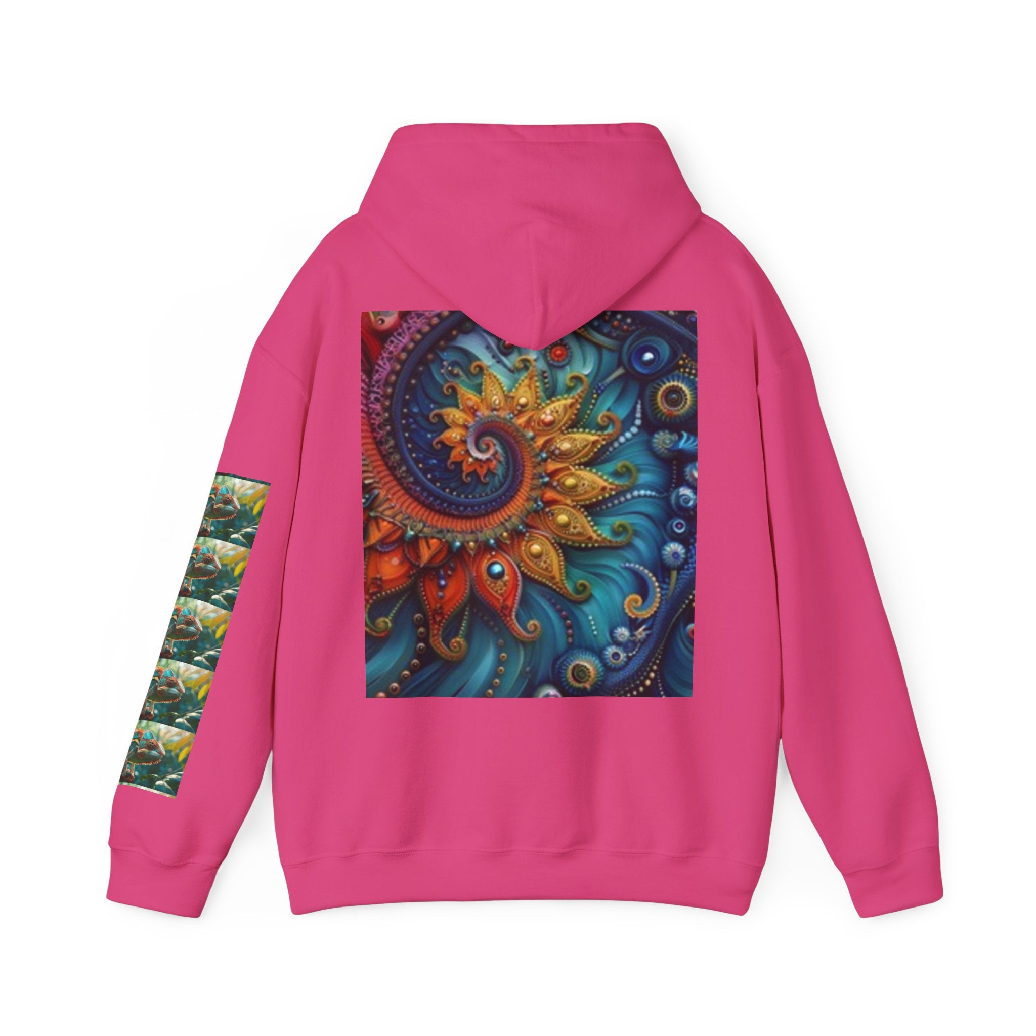 Psychedelic Mushroom Creatures Hoodie — Colorful Fractal Art Pullover