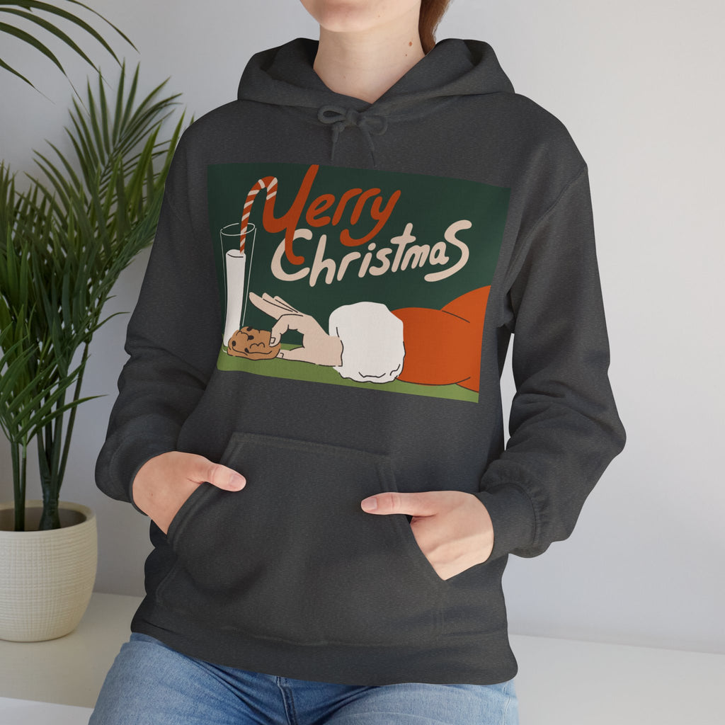 Merry Christmas Cookie & Milk Hoodie — Retro Holiday Sweatshirt