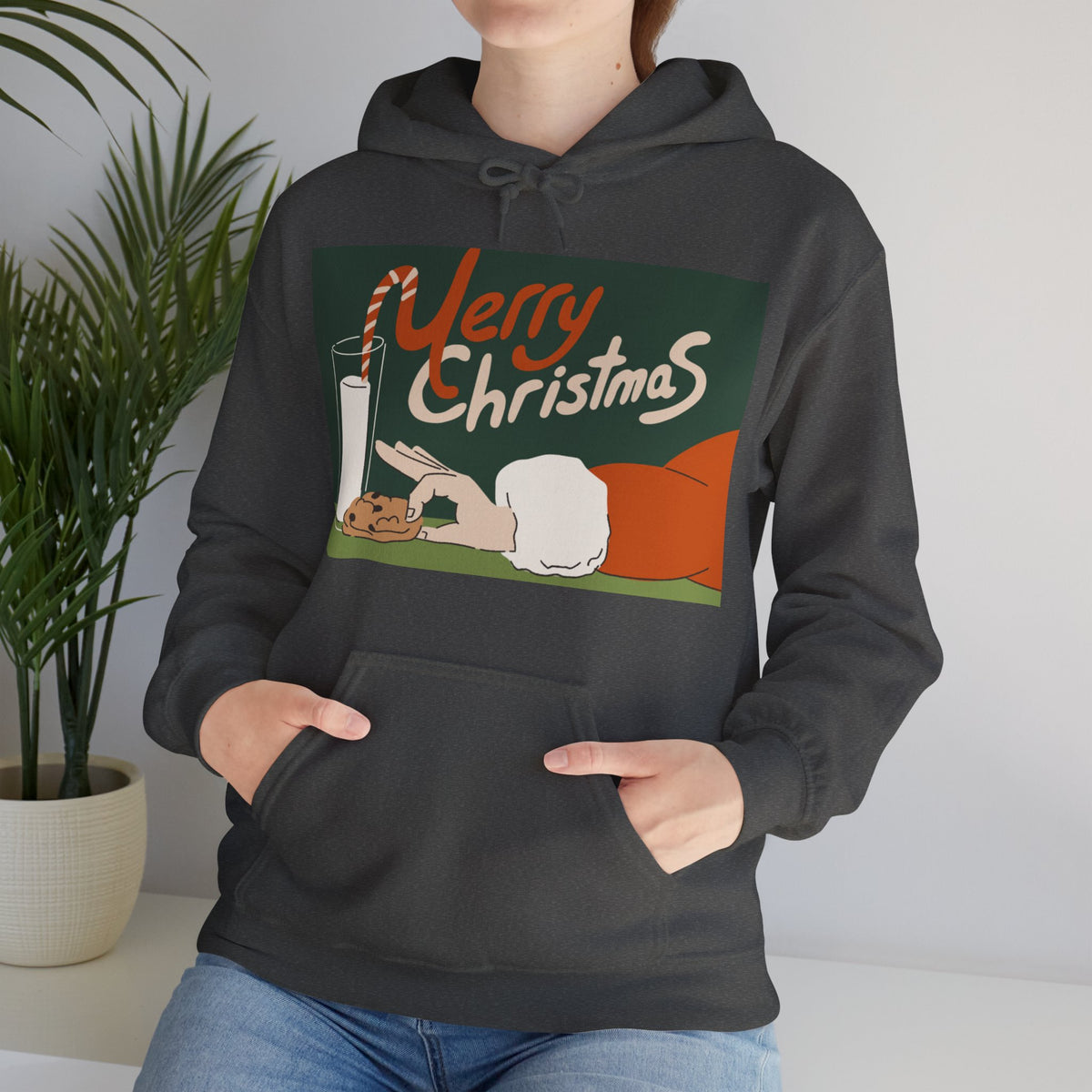 Merry Christmas Cookie & Milk Hoodie — Retro Holiday Sweatshirt