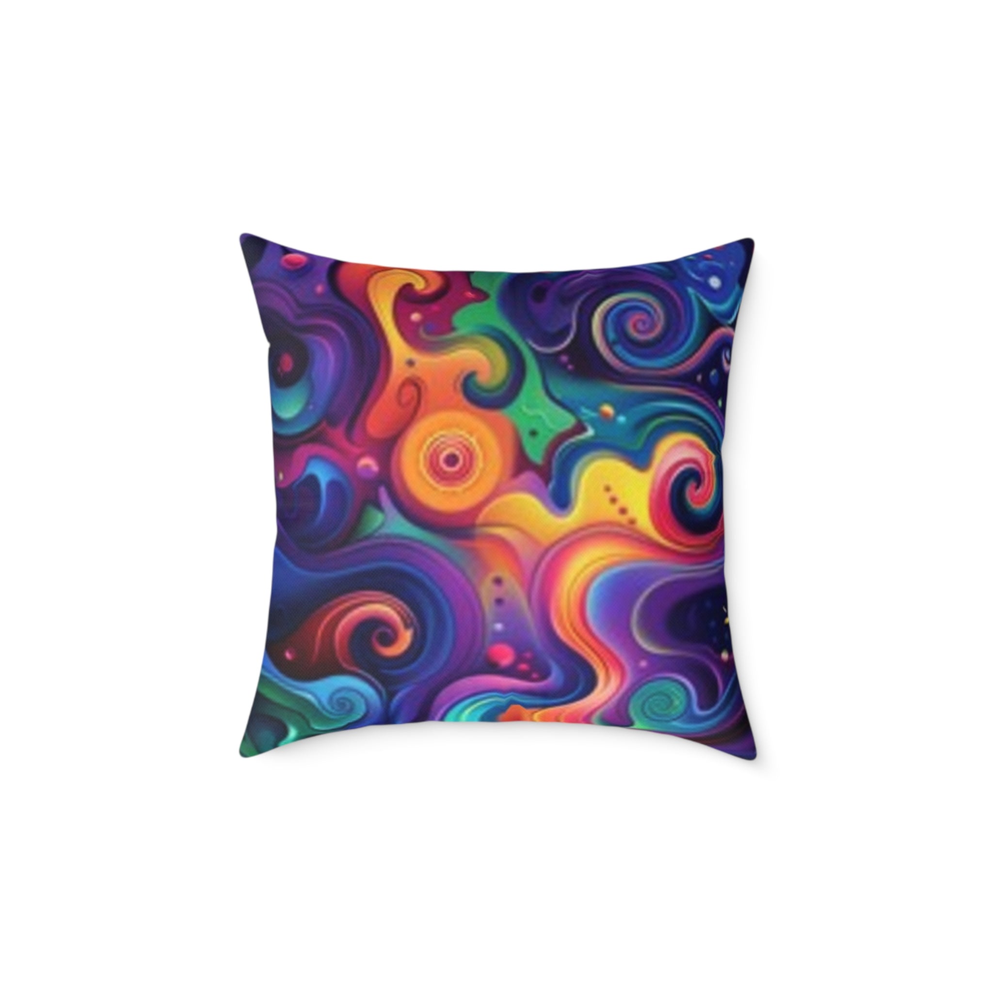 Psychedelic Zebra Swirl Square Throw Pillow