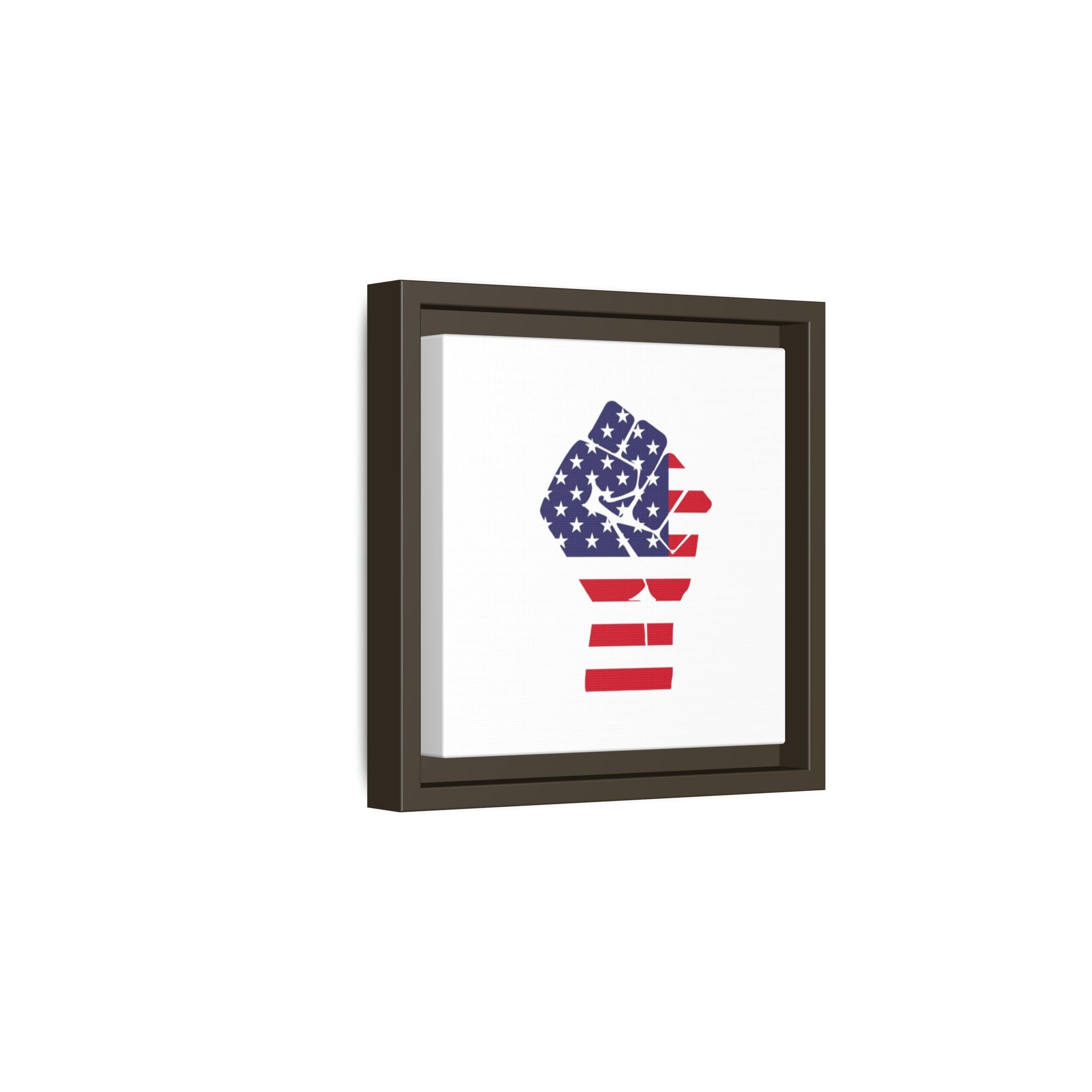 Framed Canvas Print – American Flag Fist Wall Art