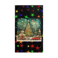 Christmas Village Hand Towel – Vintage Tree & Carriage Holiday Kitchen Towel