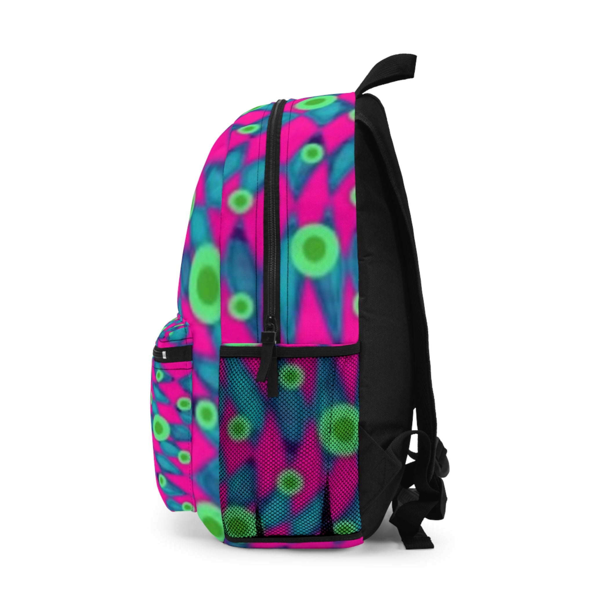 Backpack — Neon Retro Geometric Print School Backpack